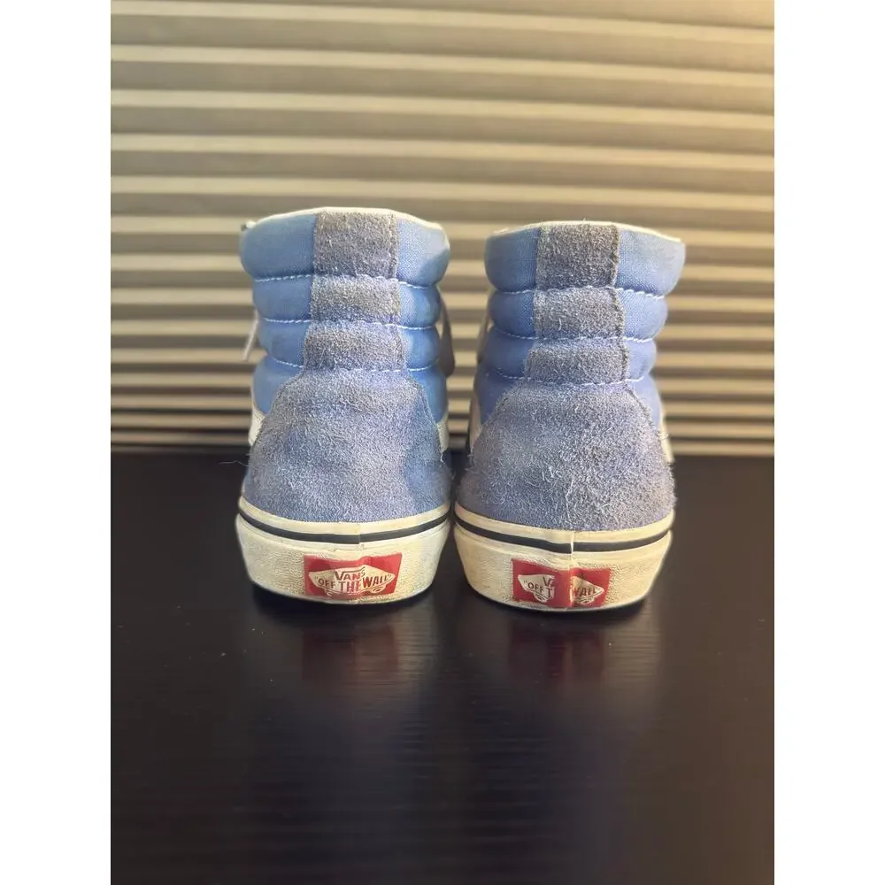 Vans Sk8-Hi High Top Sneakers Women’s 7.5 Men’s 6 Blue Suede White Perrywinkle